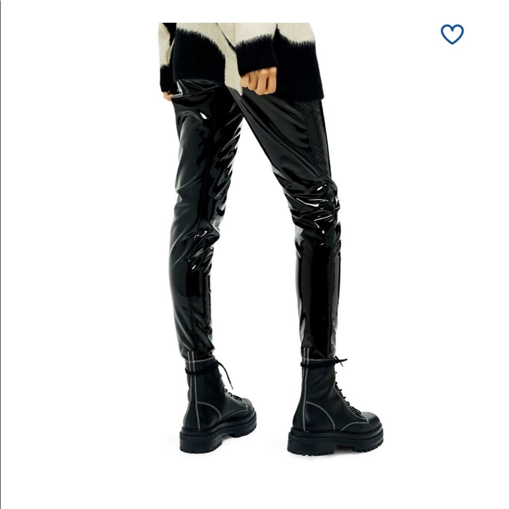 TOPSHOP Vinyl/patent skinny pants